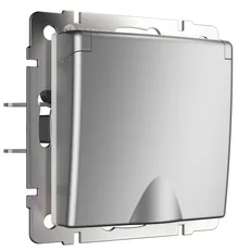 Изображение Розетка влагозащищенная с заземлением с крышкой и шторками IP44 (серебряный) W1171206