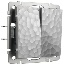 Изображение Выключатель двухклавишный Hammer (серебряный) W1220006