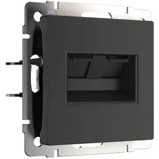 Изображение Розетка двойная Ethernet RJ-45 (черный матовый) W1182208