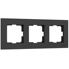Изображение Рамка на 3 поста Slab (черный матовый) W0032908